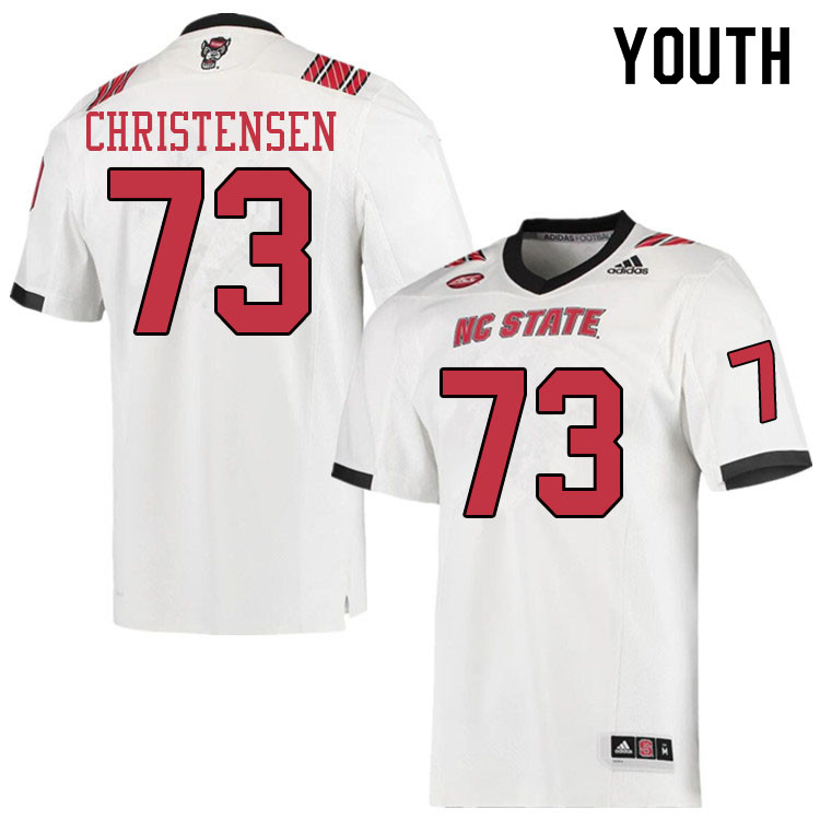 Youth #73 Abe Christensen NC State Wolfpack College Football Jerseys Sale-White - Click Image to Close